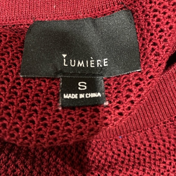 Lumière Burgundy Long Sleeve Knit Size S - Picture 3 of 6